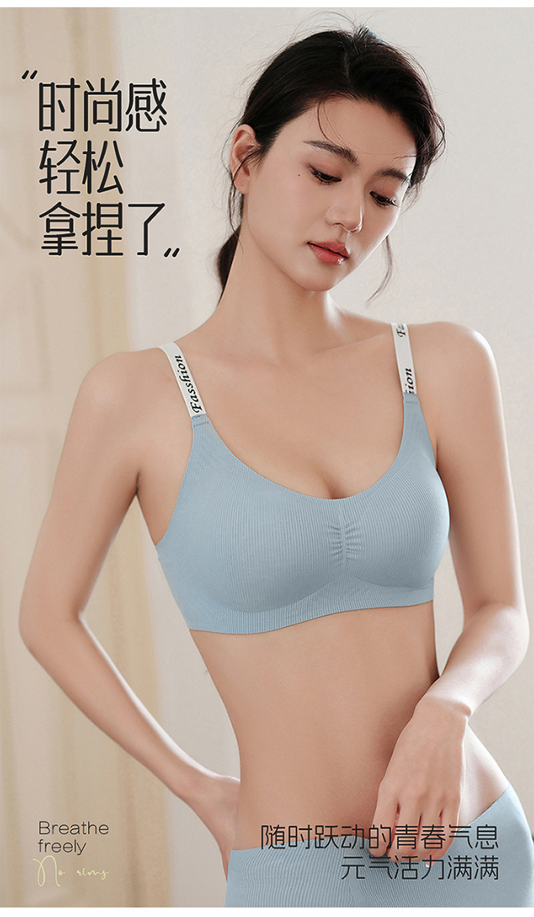 无痕漫画胸内衣女小胸聚拢春夏薄款舒适透气收副乳固定杯运动文胸详情3