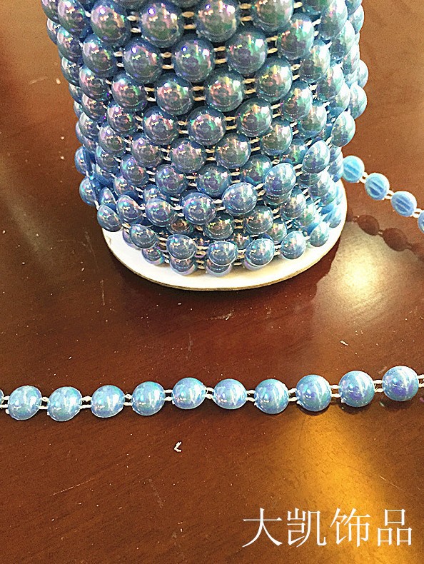 Factory direct sales of AB color bead chain VX10-40, customizable DIY handcrafted Korean clothing accessories and auxiliary materials pic 1