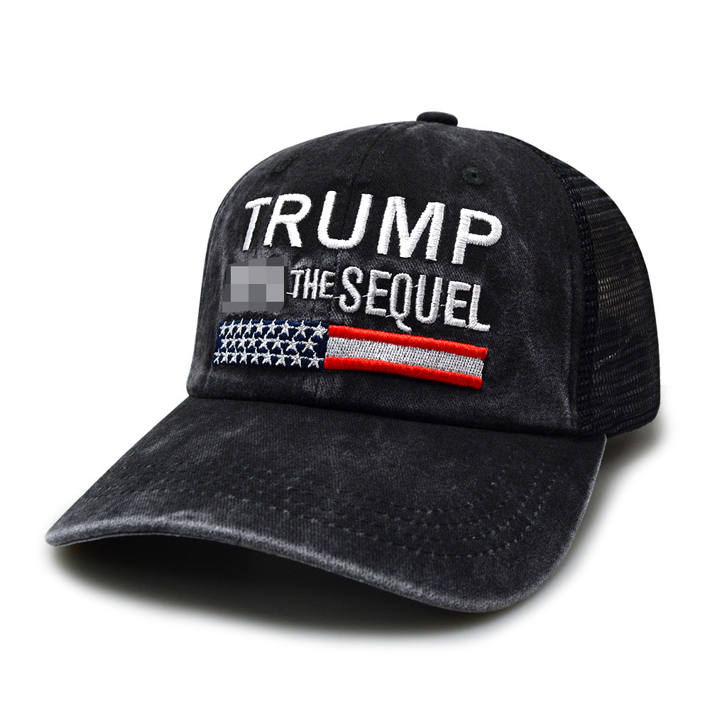 2024春夏潮棒球帽网眼帽川普纯棉太阳帽男女士水洗跨境防晒鸭舌帽详情8