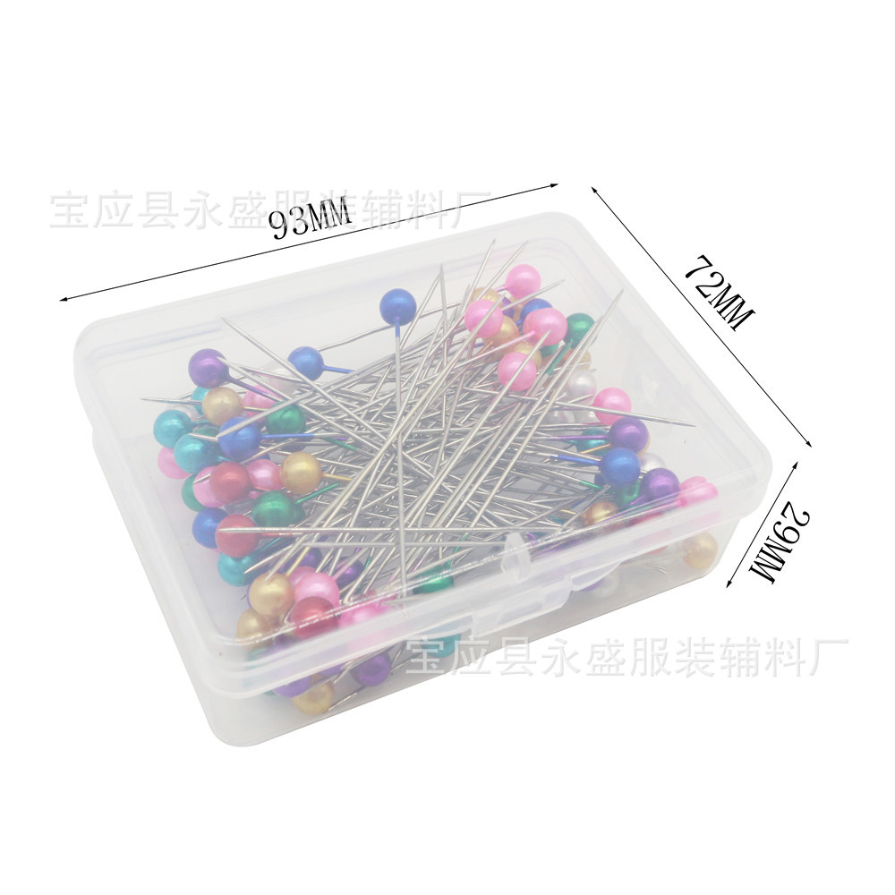 亚马逊跨境服装花朵定裁珠光针白色梨形针混色粉色65mm珠针钻石针详情5