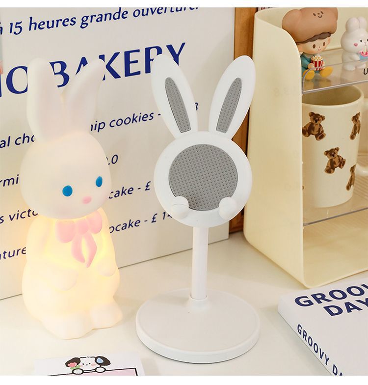 爆款创意小兔子多功能桌面支架懒人自拍神器可升降调节直播支撑架详情10