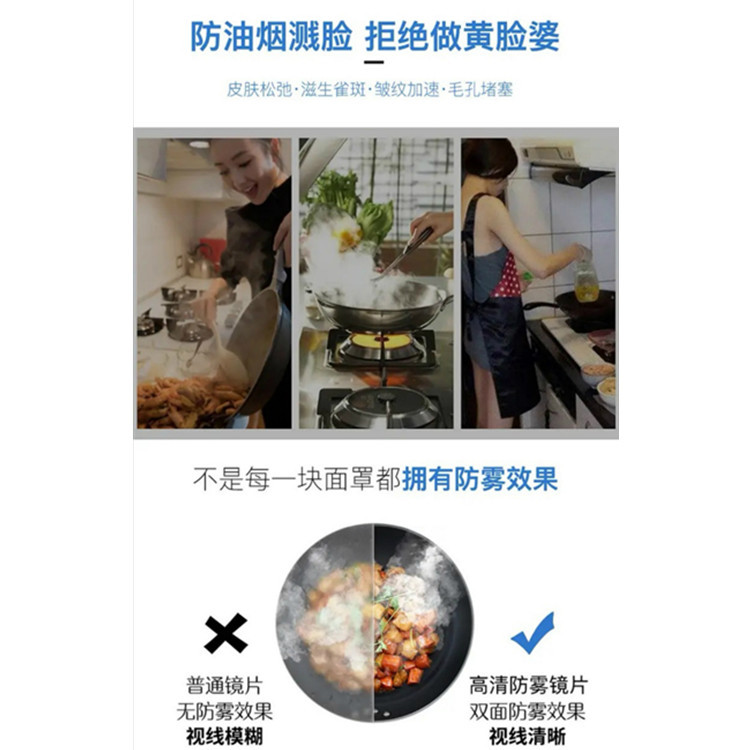 头戴式明防海绵面罩透护防雾防飞沫隔离面罩厨房防油溅厂家批发详情6
