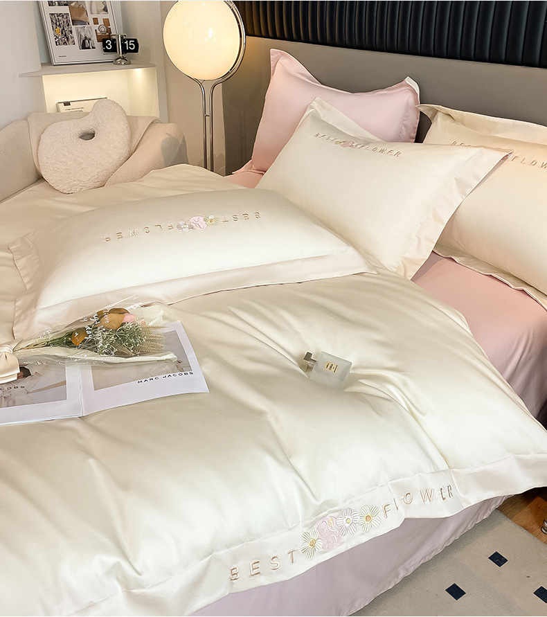 Class A mother and baby grade 240-count long-staple cotton four-piece set, all-cotton pure cotton quilt cover, bed sheet and bed cover style light luxury bedding pic 8