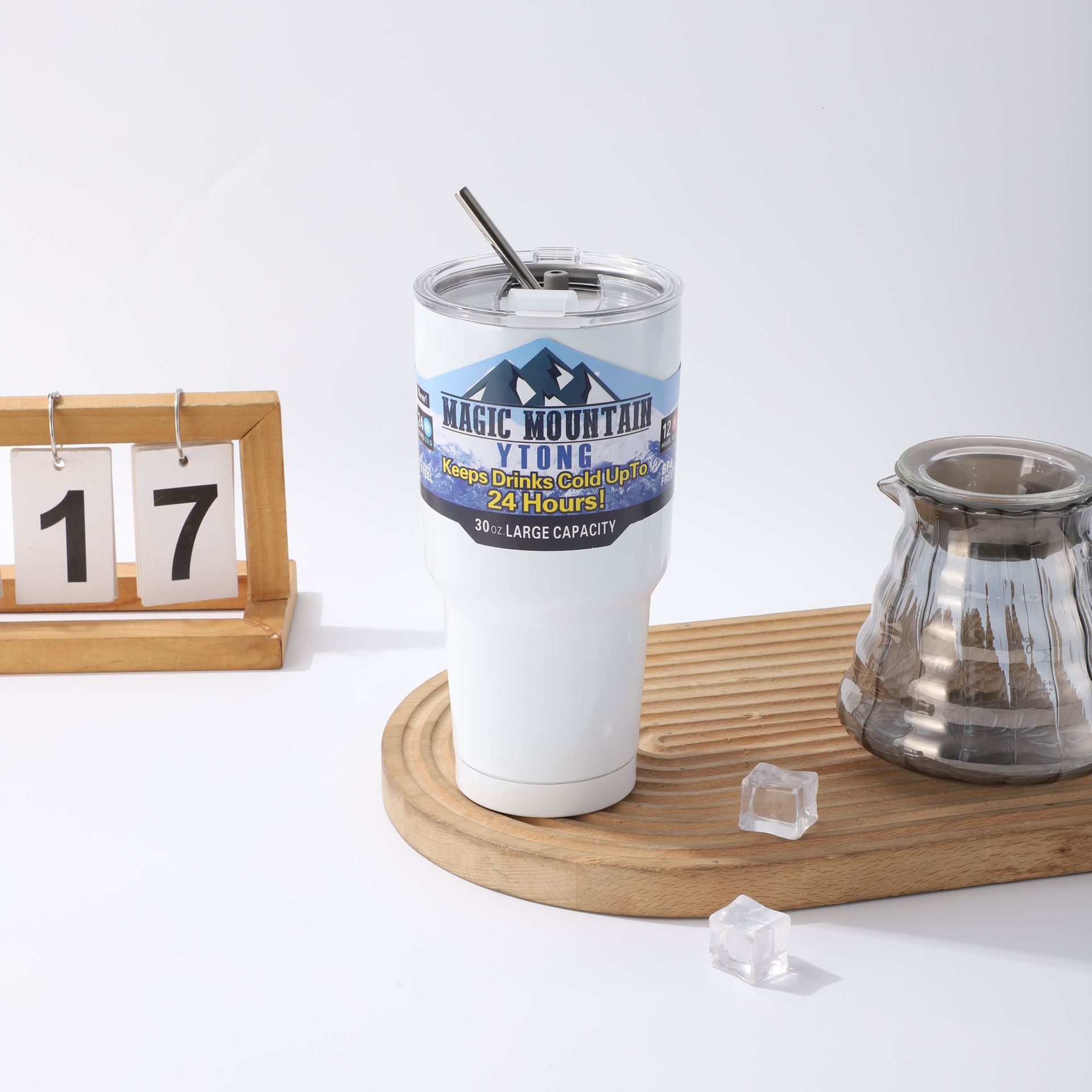外贸304不锈钢保温杯30oz汽车杯车载便携大容量冰霸杯吸管杯批发详情7