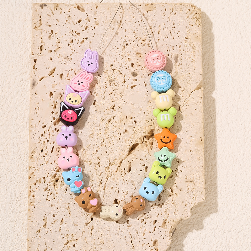 New cartoon fashion candy-colored little rabbit and cat scattered beads DIY scattered beads handcrafted beading material jewelry accessories pic 2