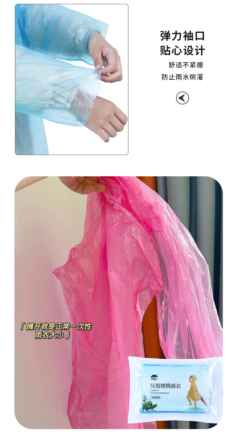 卡片雨衣真空压缩加厚20g成人户外旅游景区便携式一次性雨衣批发详情8
