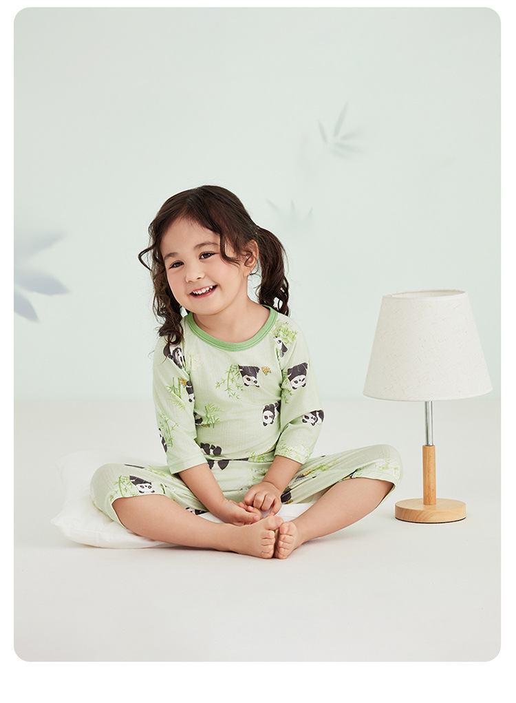威尔贝鲁男女儿童睡衣春夏薄款婴幼儿宝宝竹棉空调家居服套装详情21