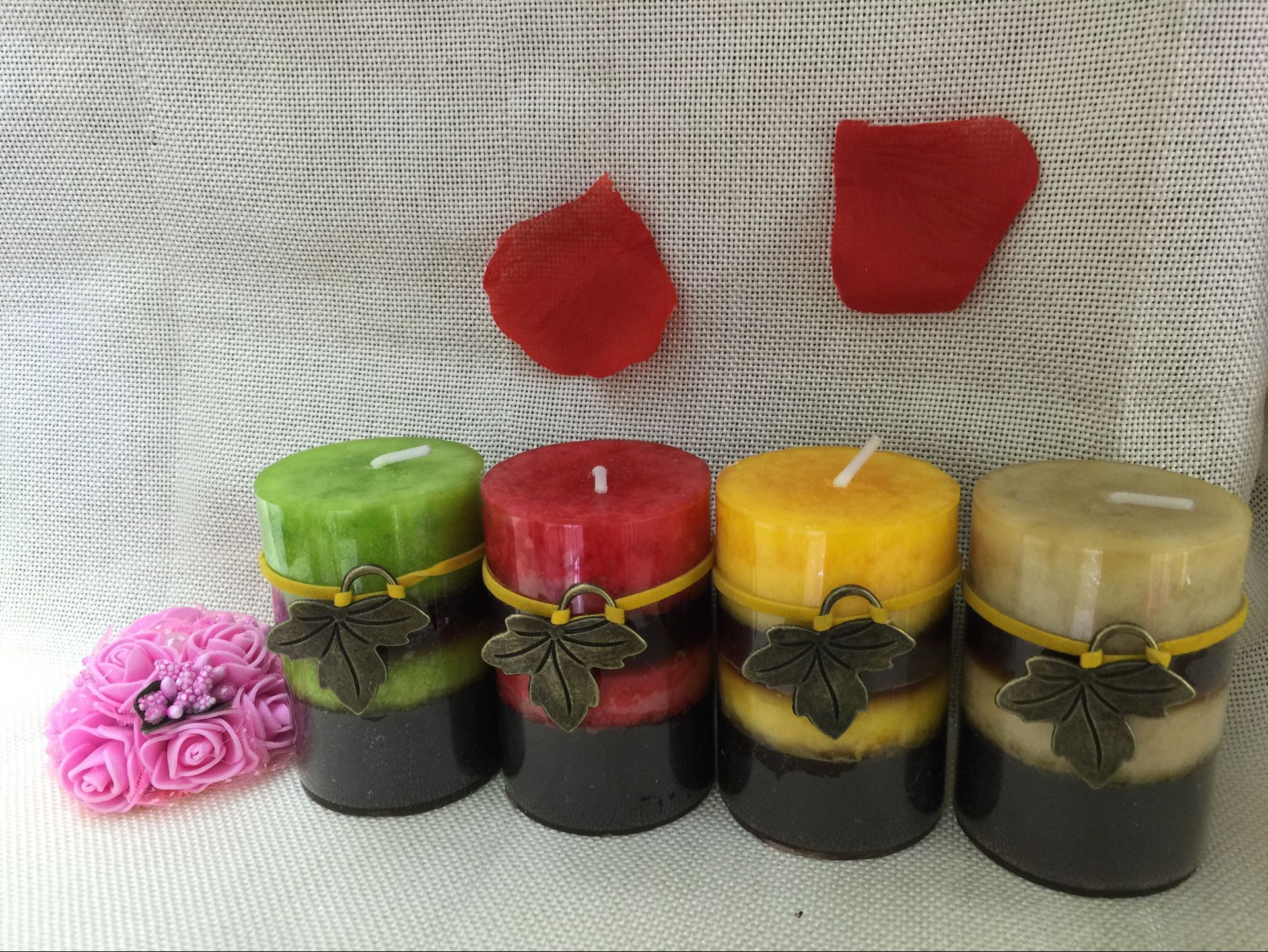 Classic column wax scented candles, deodorizing smoking candles, European-style lighting, Western restaurant cylindrical candles pic 4