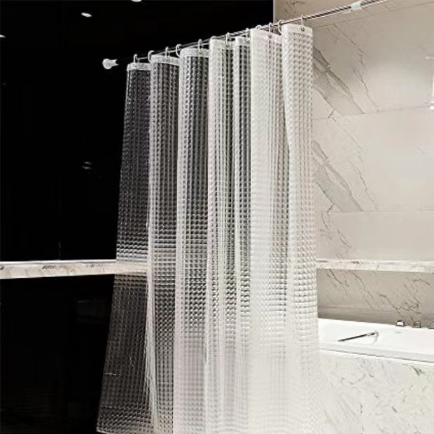 EVA 3D猫眼浴帘新款渐变浴帘防水加厚帘子装饰卫生间隔断工厂货源详情7