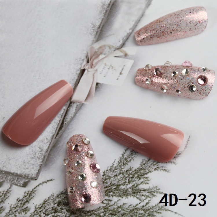 New 30 piece wearable uñas largo medio ballet uñas trapezoidal parche uñas falsas parche uñas falsas europa y Estados Unidos cross border custom manicure pic 9