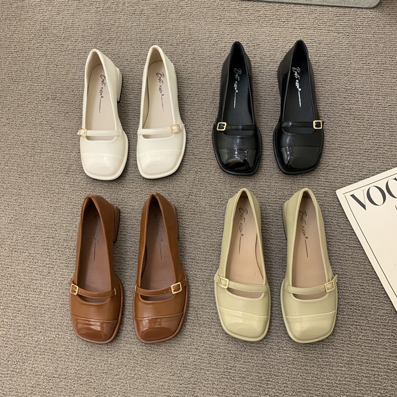 法式复古晚晚风玛丽珍方头小皮鞋女鞋子2023新款通勤百搭低跟单鞋详情5