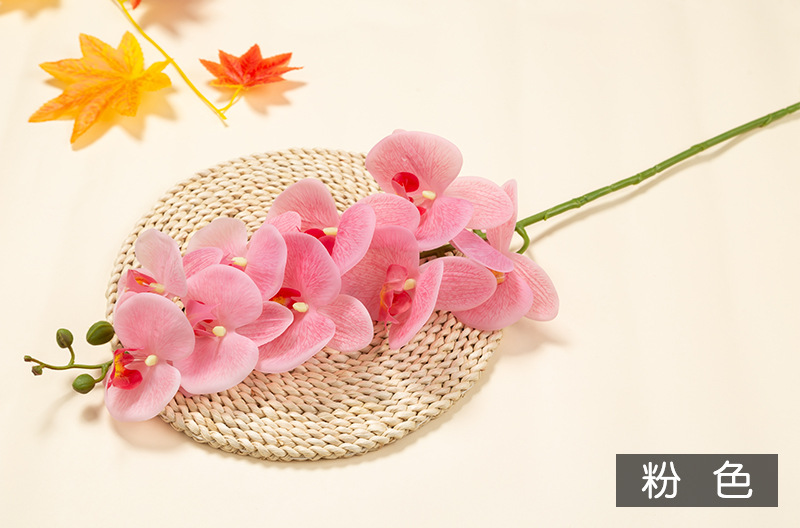 Artificial Phalaenopsis artificial flower home decoration artificial flower hand feel film 9-head Phalaenopsis artificial flower factory wholesale pic 34