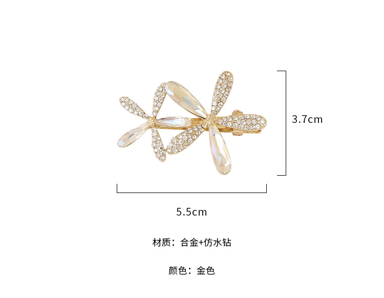 Summer fresh and delicate flower duckbill clip, cute girl crystal bangs hair clip, side hair accessory clip headwear pic 3