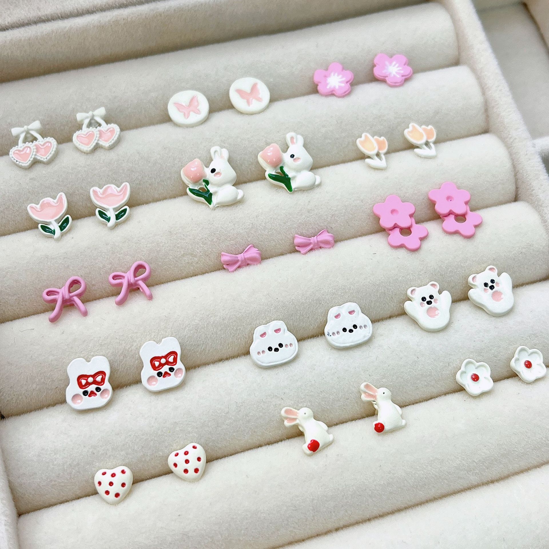 【合集一】925银针耳钉耳环女彩色甜美网红ins直播爆款耳饰批发详情2