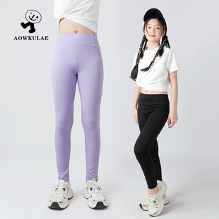 春季韩版新款男童运动长裤 大童纯色加厚毛圈卫裤女童裤子批发详情6