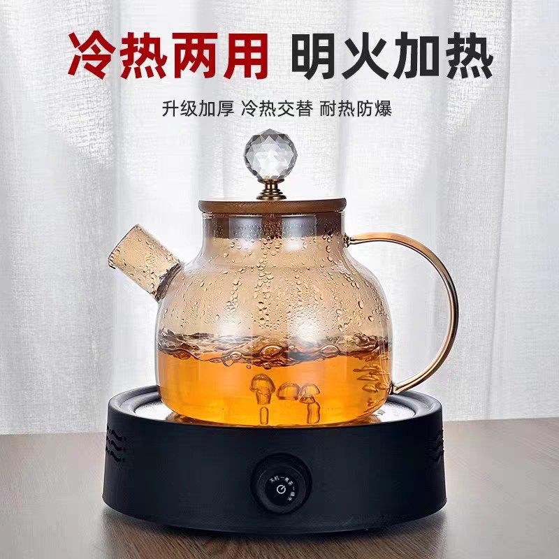 加厚耐热玻璃凉水壶耐高温果汁壶扎壶防爆大容量透明家用水壶套装详情1