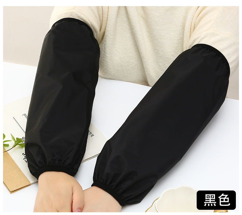 Wholesale of extended and enlarged waterproof sleeve sleeves in solid color, oil-proof, labor protection sleeves for men and women, adults and students pic 12