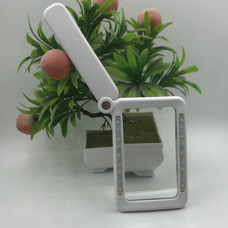 New model 10863-10LC folding 10LED lamp rectangular magnifying glass battery level display/touch switch/three levels pic 7