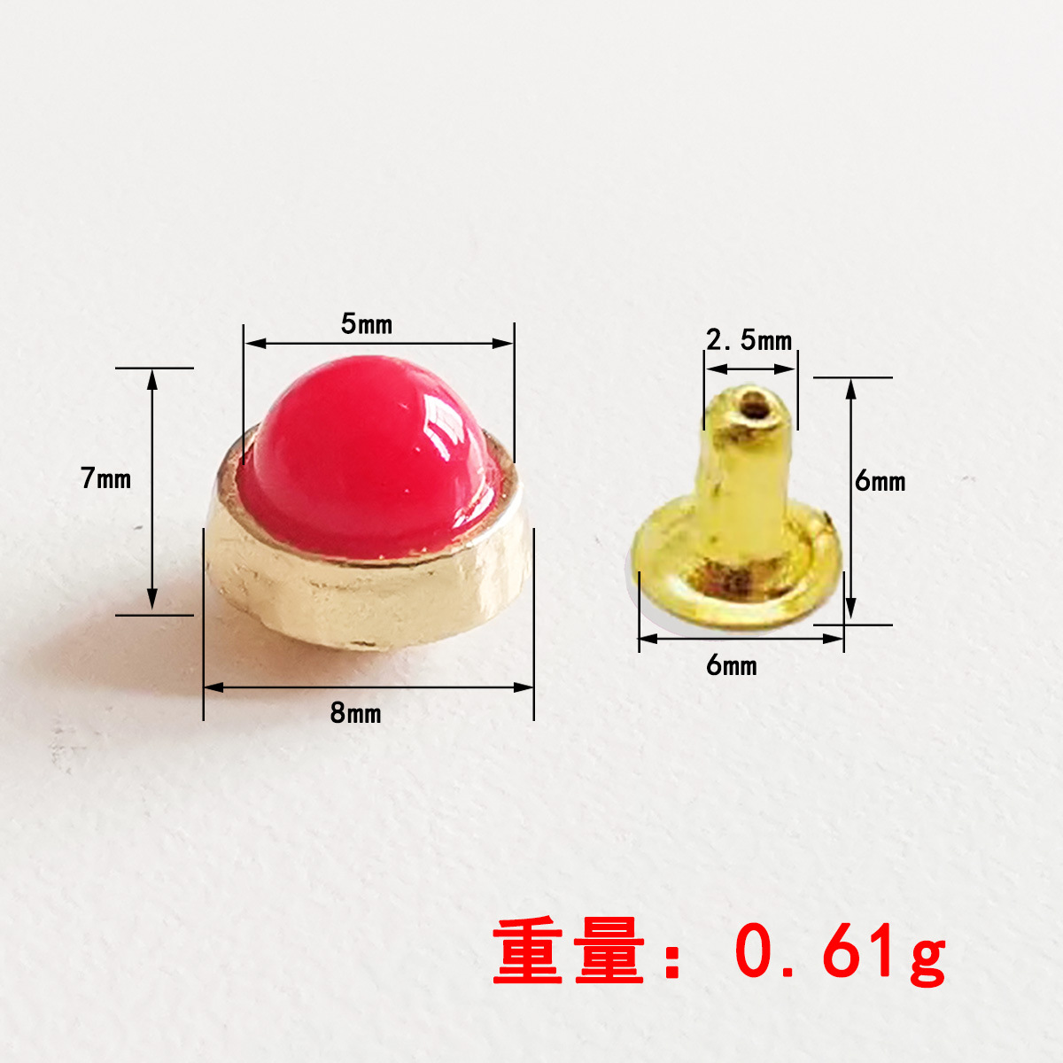 半圆珍珠铆钉纽扣半圆形镶珠云石七彩猫眼撞钉包包铆钉装饰配件详情22