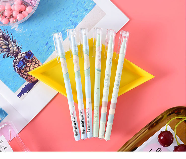 Wholesale of boxed cartoon gel pens, student writing and problem-solving ballpoint pens, 0.5mm black cap signature pens pic 10