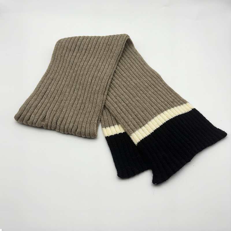 毛线针织围巾男女同款三色百搭韩版围巾学生可爱网红围脖冬款围巾详情4