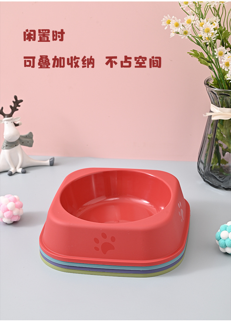 猫碗塑料猫咪餐盘酷彩猫粮碗猫食盆宠物专用水碗饭碗猫盘子防打翻详情9