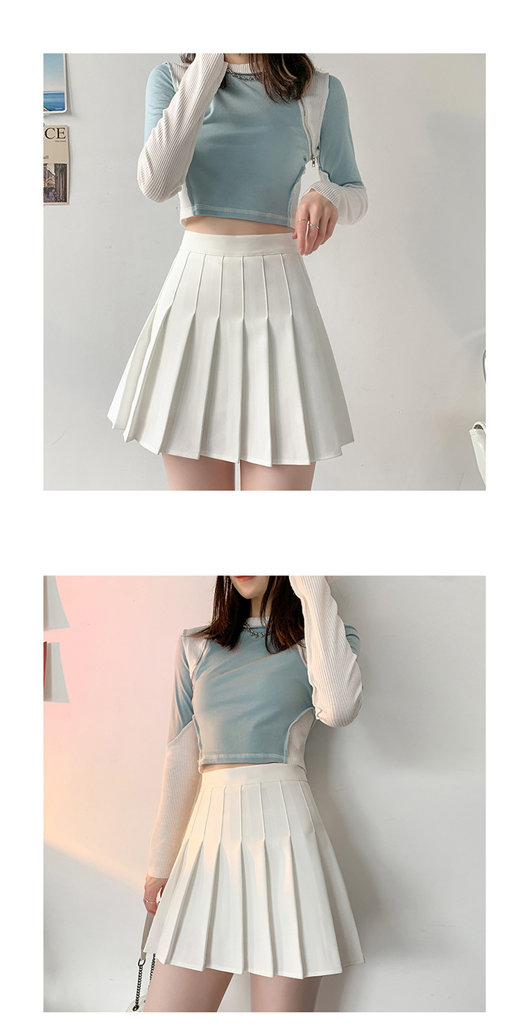 Pleated skirt for women, summer white short skirt, Japanese high-waisted, slimming, new autumn and winter jk plaid large A-line skirt pic 66