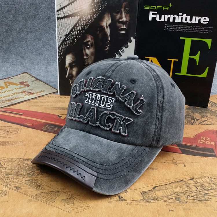欧美水洗做旧牛仔棒球帽original black户外钓鱼鸭舌帽子外贸现货详情3
