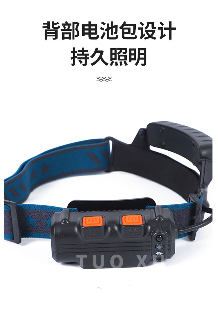 Headlamp strong light charging ultra-bright head-mounted flashlight, night fishing special sensor floodlight cob headband led lighting lamp pic 12