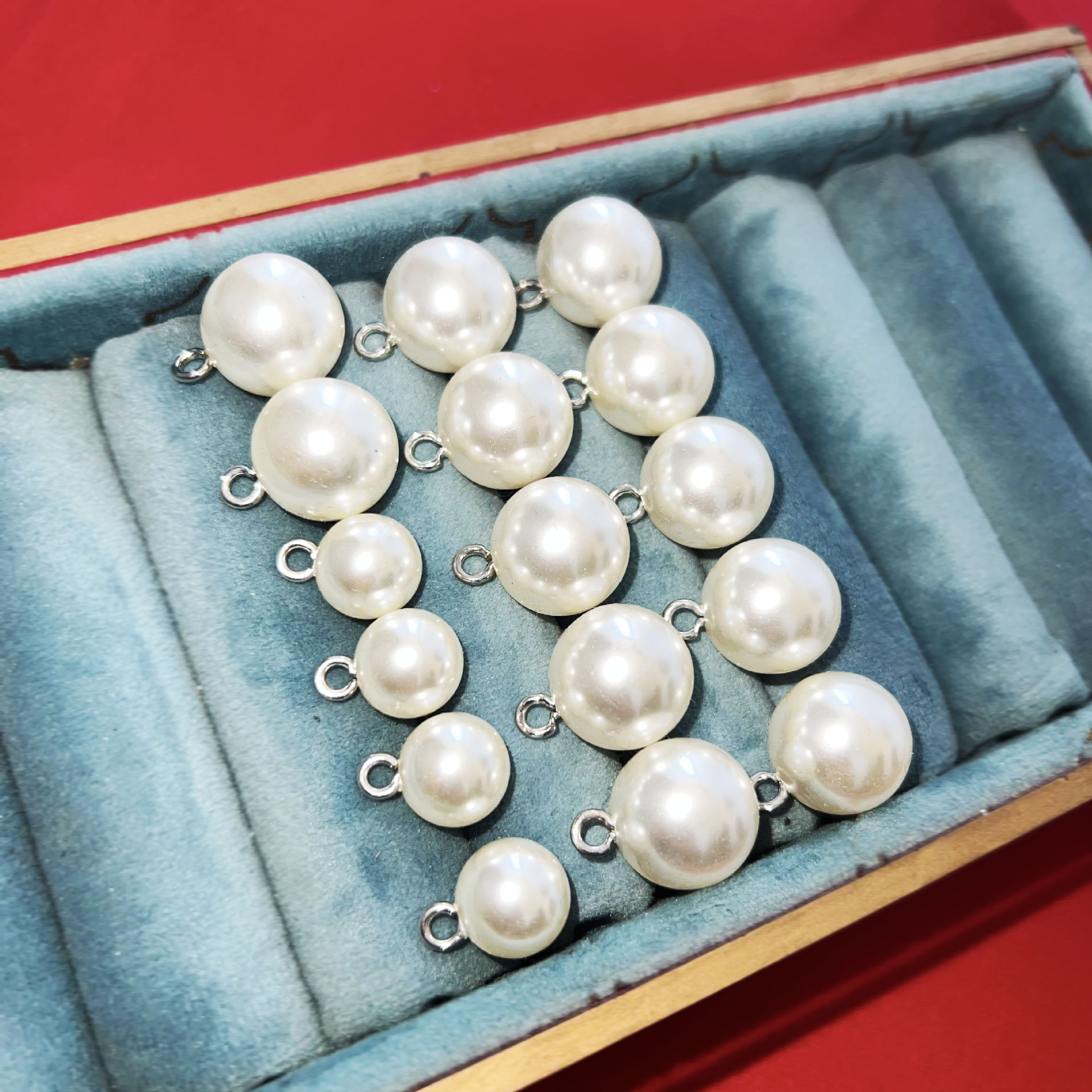 Botones de perlas resaltados blanco cosido a mano botones redondos poco perfume viento jersey cheongpao decoración pies altos accesorios botones pic 2