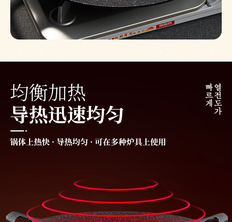 烤盘麦饭石电磁炉烤肉盘商用卡式炉烤盤烧烤盘韩式户外铁板烧铁板详情10