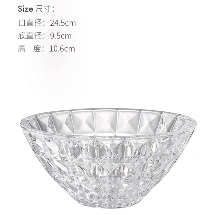 宇行玻璃水晶玻璃果盘米饭碗沙拉甜品碗透明碗圆形碗凉菜小吃水果酒吧果斗详情29