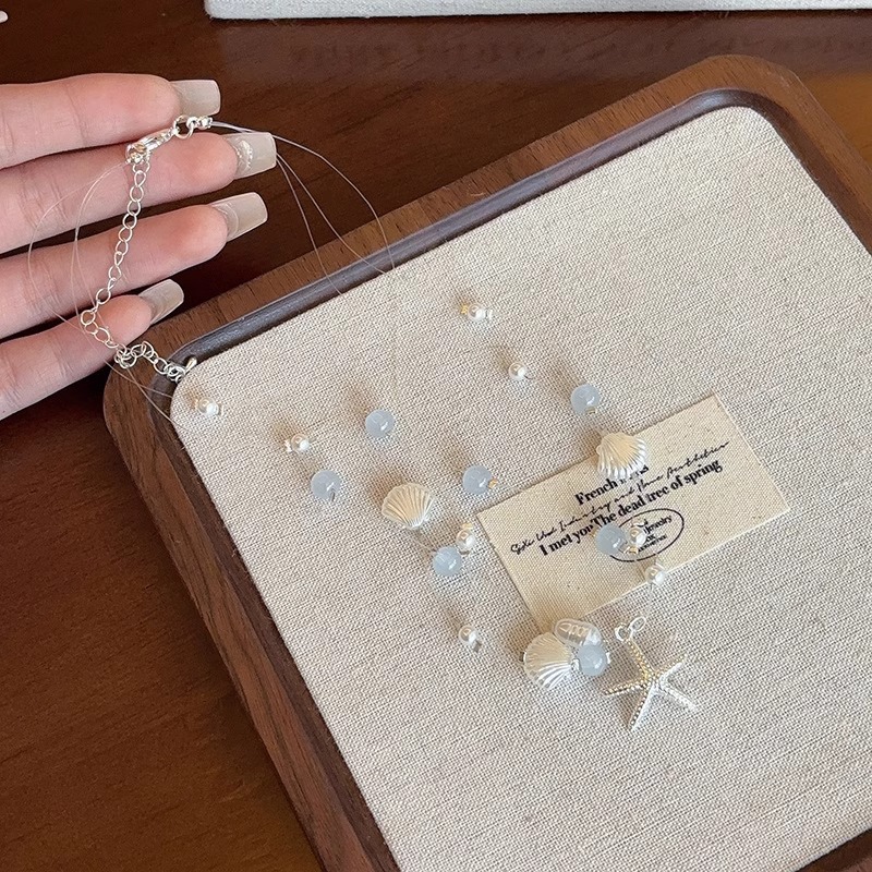 海边沙滩度假风贝壳轻奢项链ins小众设计感配饰编织绳甜美锁骨链详情25