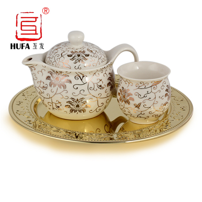 Mutual issuance of golden Empress plate, stainless steel imitation gold round plate, craft plate, hookah plate, stainless steel plate pic 4