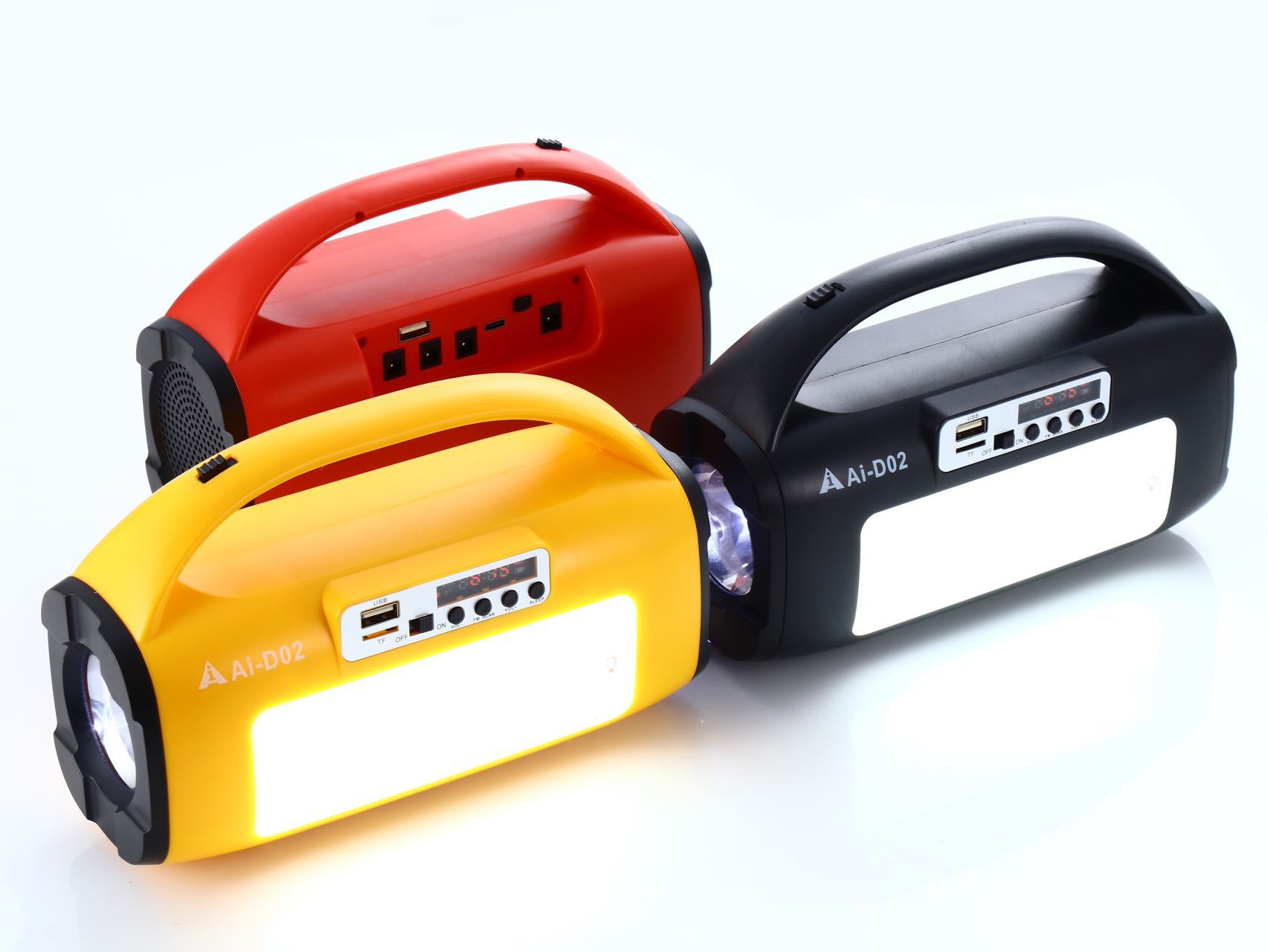 Solar-powered Bluetooth speaker lighting power generation system, card-inserting USB flash drive audio receiver, external three bulbs, mobile phone emergency charging pic 20