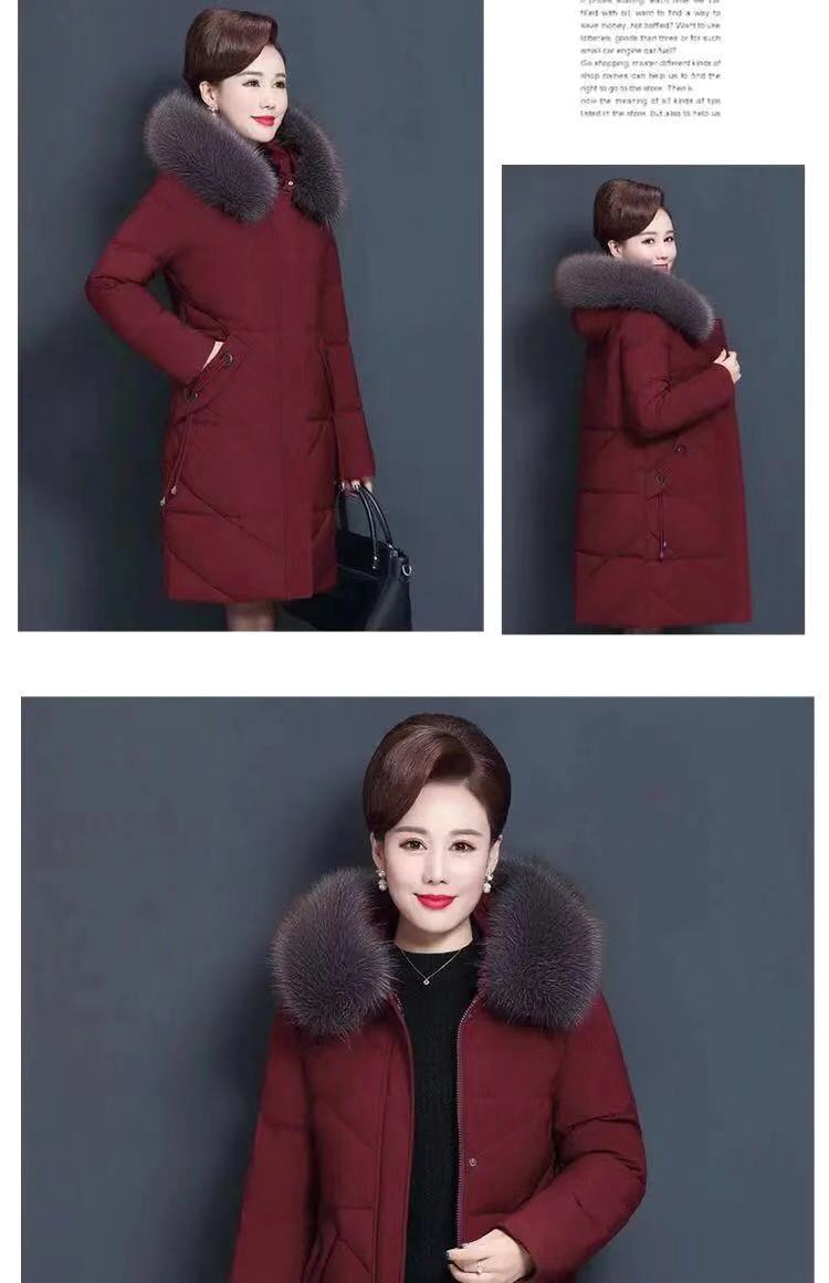 The 2021 new style of winter down jacket for middle-aged women is a thick and warm large-sized coat for middle-aged and elderly mothers in autumn and winter pic 11