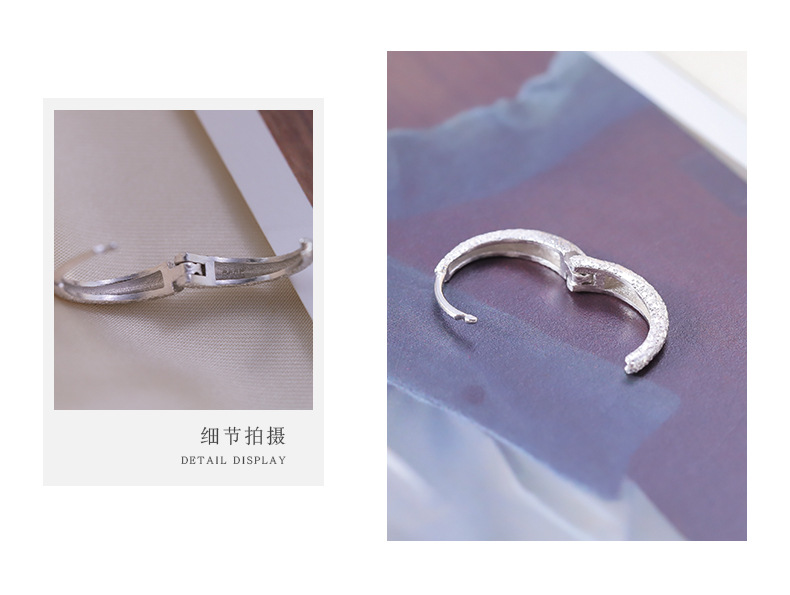 Frosted ear buckles, ins niche, trendy and individualistic flash sand earrings, fashionable, simple and cold style geometric ear rings and earrings pic 19