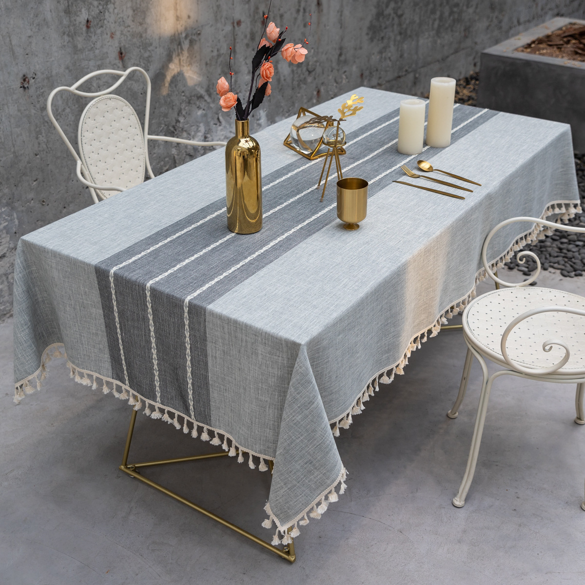 Cross-border home textile cotton and linen embroidered tablecloth, party dust-proof, Christmas festival, kitchen, banquet and gathering bestseller tablecloth pic 3