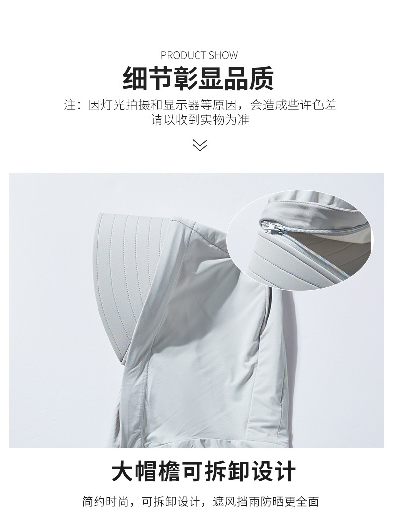 夏季户外冰丝防晒服批发防晒上衣女防紫外线轻薄透气皮肤衣男外套详情30