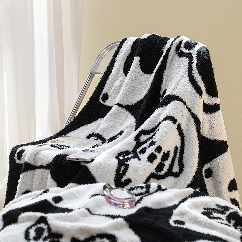 National trend A-class half-pile blanket cartoon puppy sofa blanket, winter soft thickened warm office nap blanket cover blanket pic 5