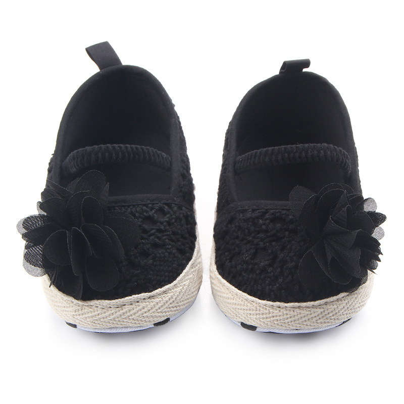 婴儿鞋批发 春秋季新款 镂空麻布花朵软底松紧带宝宝鞋 D0716详情19