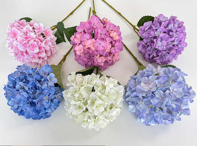 3D打印144片3叶仿真丽莎绣球花假花餐桌花摆花婚礼布置DIY花材详情14