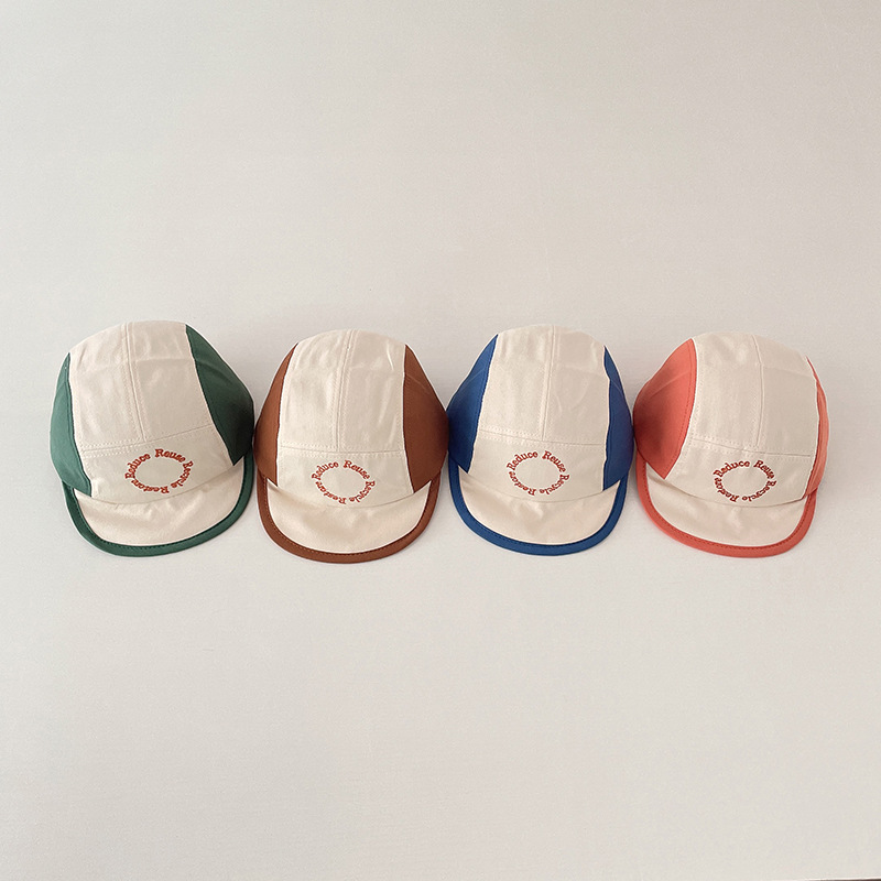 Baby baseball caps, spring pure cotton caps for infants, boys and girls, Korean-style color-blocked spring and autumn soft brim baseball caps pic 2