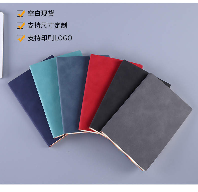 Customized A5 business office notebook, B5 sheepskin soft leather case notebook, and customized A6 planner with logo pic 3