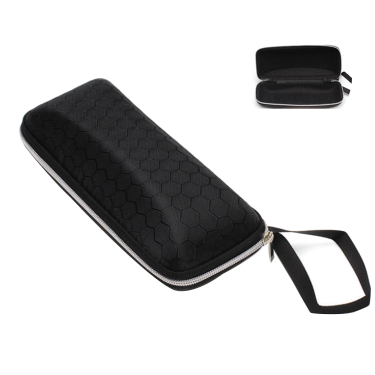 New fashionable square portable EVA zipper sunglasses case, simple and pressure-resistant black diamond-shaped zipper glasses case pic 3