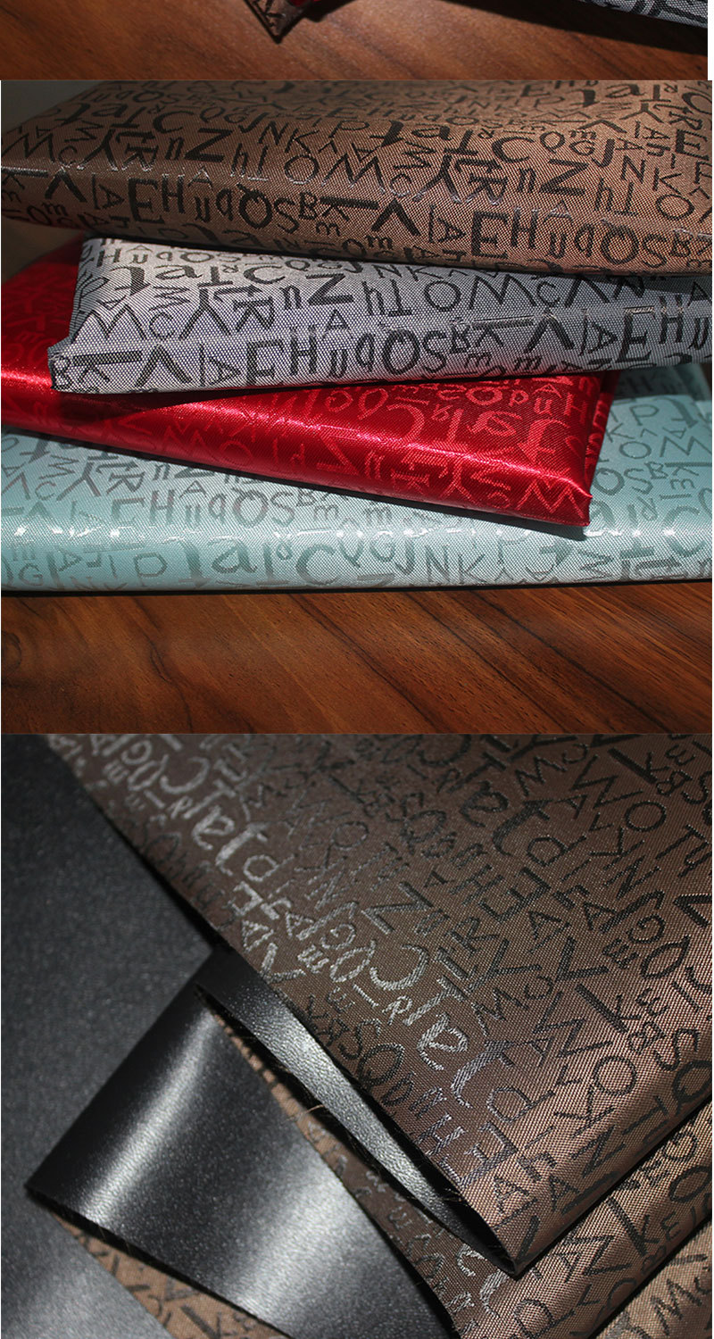 Polyester fabric, bag fabric, jacquard foam fabric, thickened fabric, printed small letters pic 2