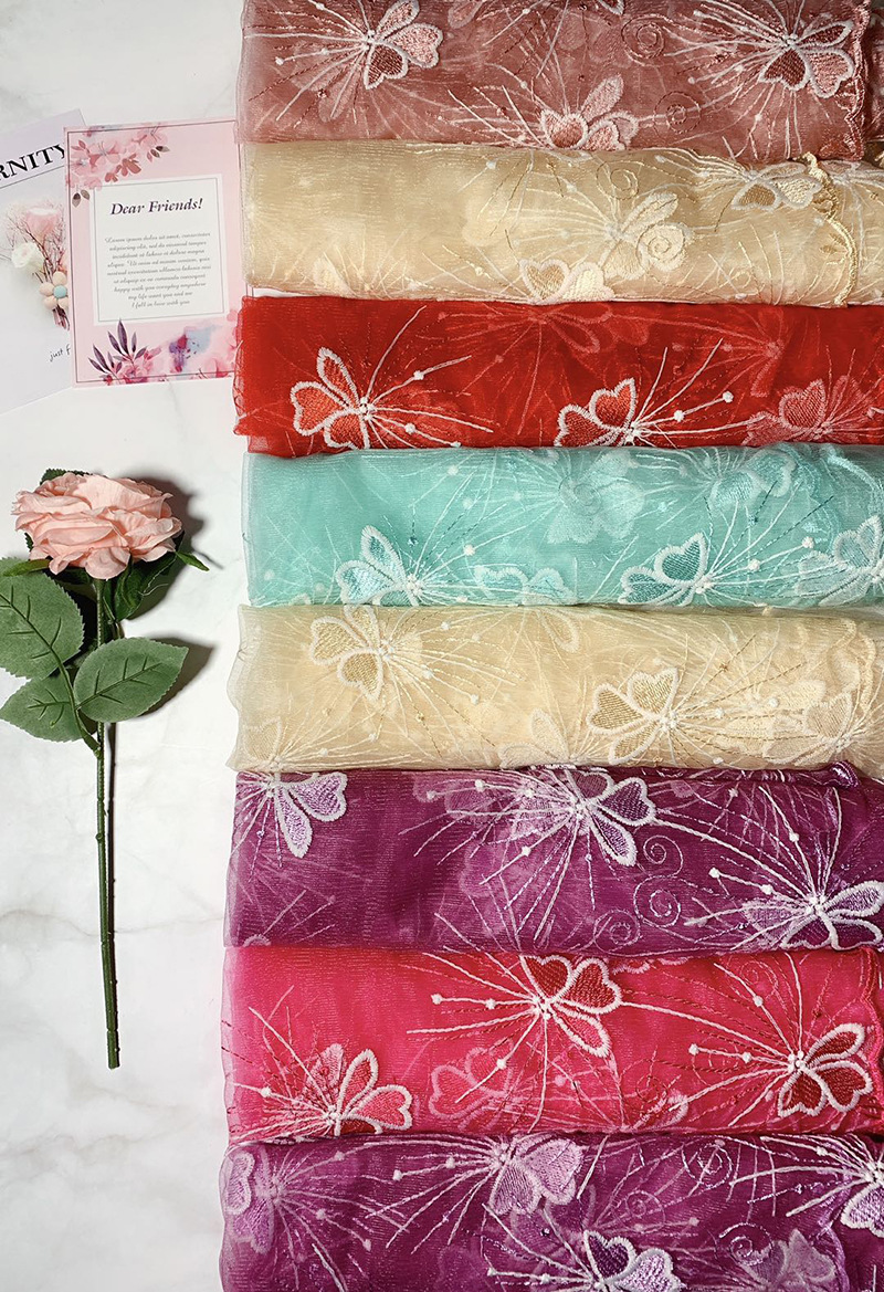 Factory direct sales of home textile accessories, embroidery, large butterfly fabric, clothing, window screen accessories, multiple specifications customized pic 6