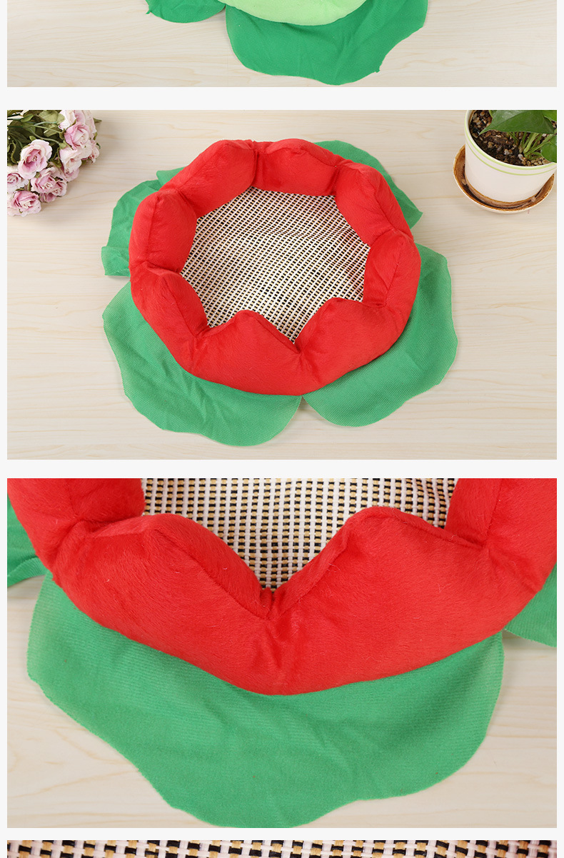 Best-selling pet bed mat three-piece set, comfortable Samoyed Husky dog bed mat wholesale, flower dog cage, lotus bed pic 8