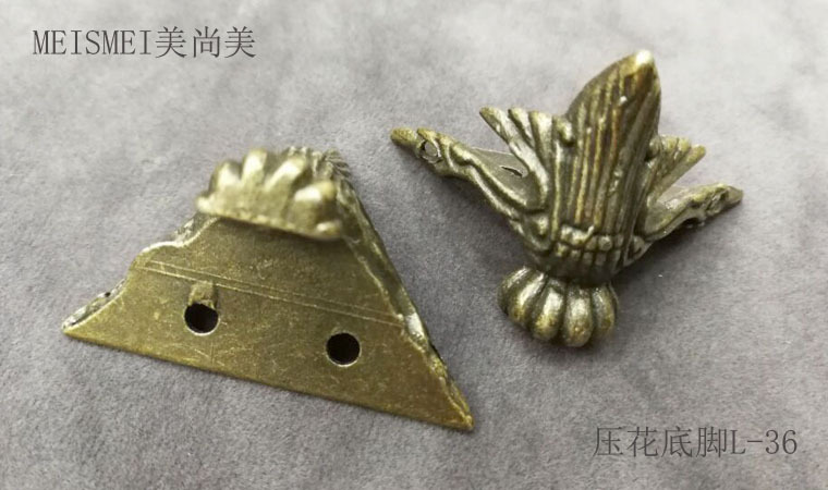 Antique base furniture, hardware base, wooden box, gift box, corner guard, alloy base, bronze color base, 1.2cm-3cm pic 5