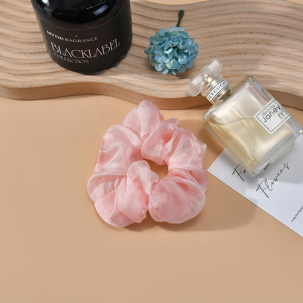 2023年新款大号纯色雪纺大肠发圈欧美女简约款扎头发皮筋厂家直供详情18